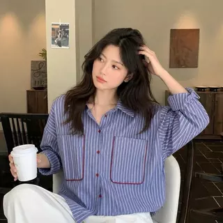 Chanan☘️CN135 4สี เสื้อเชิ้ตStrip collection คอตตอน Oxford เนื้อดี สวยใส่สบาย ใส่แล้วดูดีแบบ effortless (อก30-42 นิ้ว)