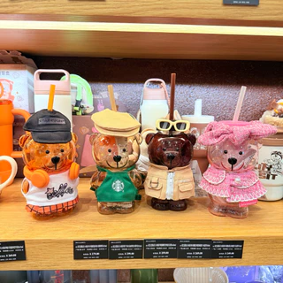 💯%Starbucks Bearista Bear Glass Cup แก้วหมีใส Bearista Limited Edition ของแท้100%