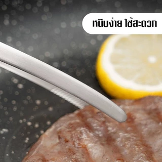 คีบปิ้งย่างสแตนเลส304 BBQ ปลายแหลม 8/10/12 นิ้ว กันลื่น ทนความร้อน ไม่เป็นสนิม คีบเนื้อย่างเกาหลี แข็งแรงทนทาน