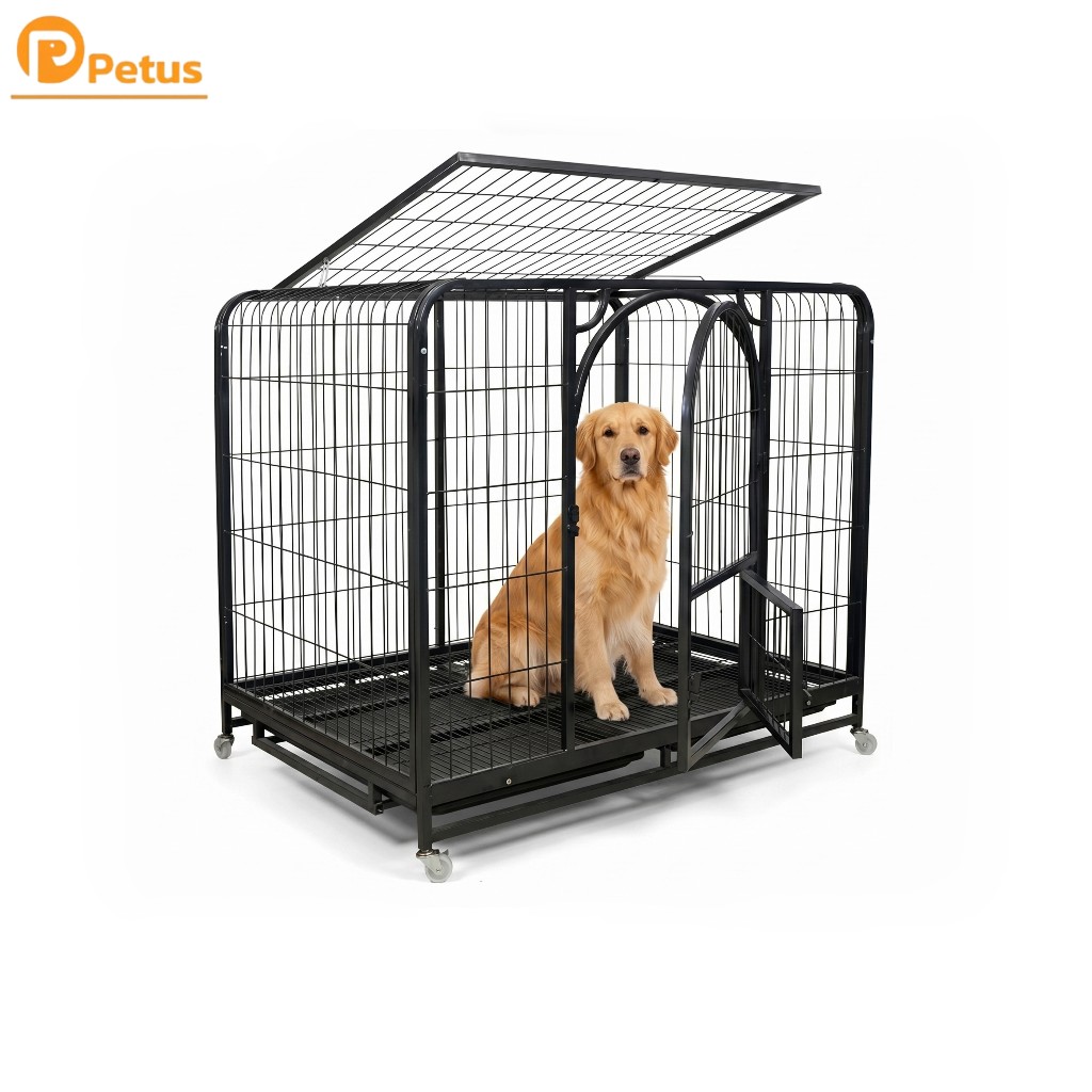 กรงสุนัข ขนาดใหญ่ กรงหมา Dog Cage ซี่กรงห่าง 4 ซม.ประกอบง่าย แข็งแรง สำหรับสัตว์เลี้ยง Petus pet