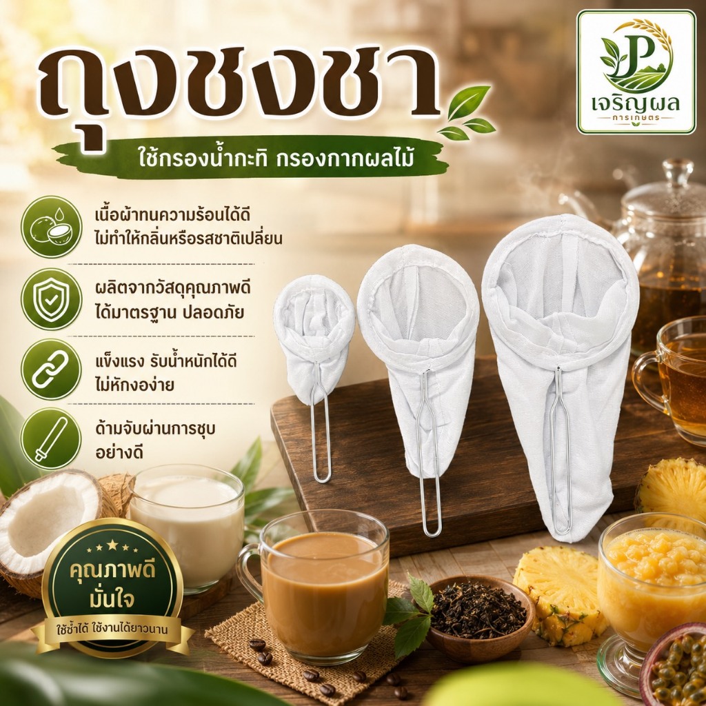 ถุงชงชา ถุงกรองชา ขนาดเล็ก & กลาง & จัมโบ้ แบบด้ามจับสแตนเลส