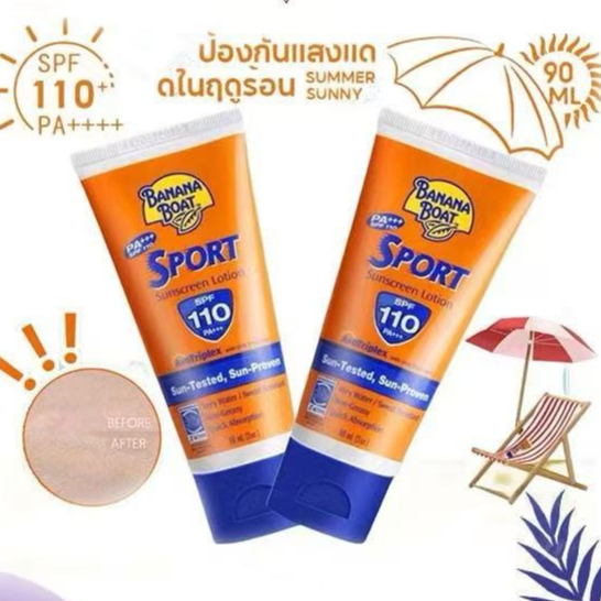 ของมาใหม่ 198 บาท ซื้อ 1 แถม 1 Banana Boat Sport Ultra Sunscreen Lotion 90ml (SPF 110 PA++++)