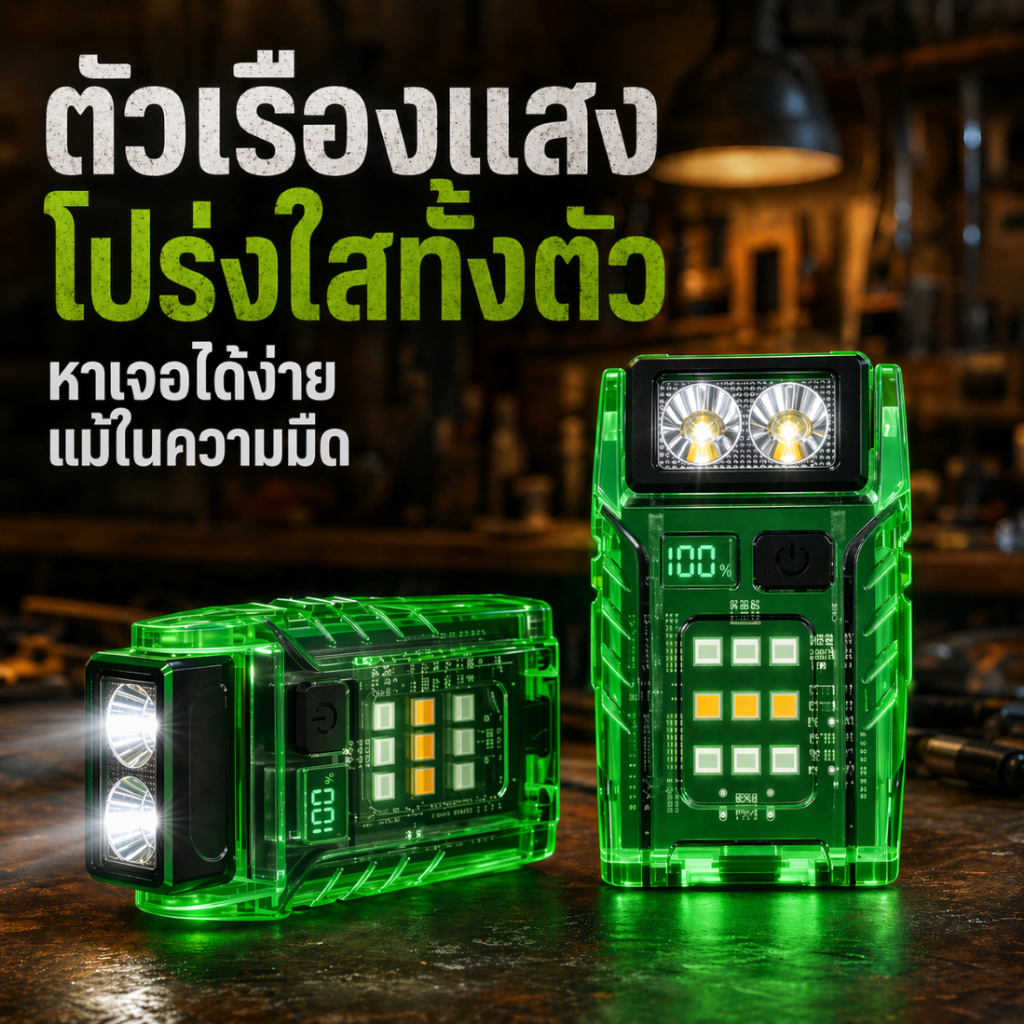 Nexbeam DC09 ไฟฉายพกพา USB หัวหมุน180° จอแบตฯดิจิตอล แม่เหล็ก กันน้ำ IPX4 เรืองแสง ใช้แคมป์ปิ้ง เดินป่า
