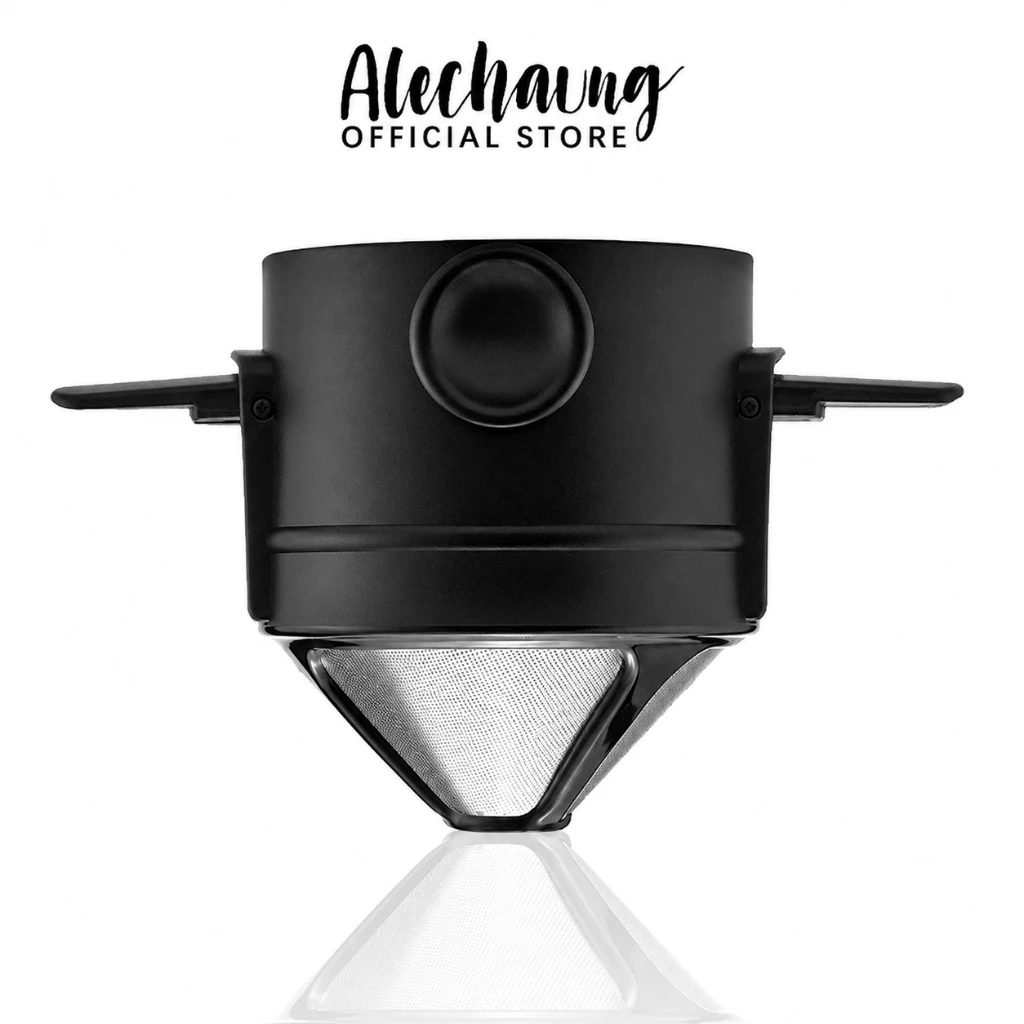 Alechaung กรองกาแฟ ดริปเปอร์กาแฟ ที่กรองกาแฟ แบบพับได้ สแตนเลส 2ชั้น กรวยดริปเปอร์