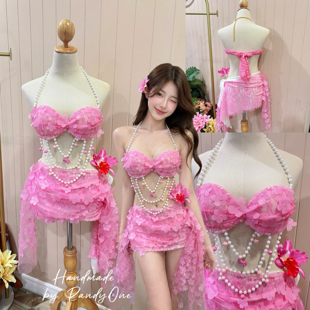 💖 Lovely Pink – สีใหม่ล่าสุด 💖 ชมพูวววหวานละมุนละไม ใส่แล้วออร่าพุ่งสุดๆ 🌸 งานแฮนด์เมดดีเทลแน่น ประดับมุก