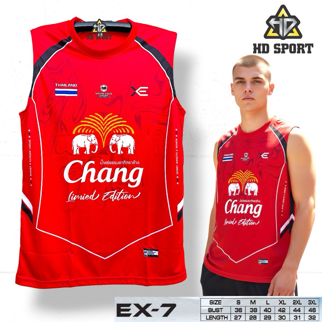 เสื้อแขนกุด EX-7 เสื้อกีฬาแขนกุด คอกลมพิมลาย ใส่สบายสวย ออกกำลังกาย ใส่ได้ชายหญิง สินค้าพร้อมส่ง