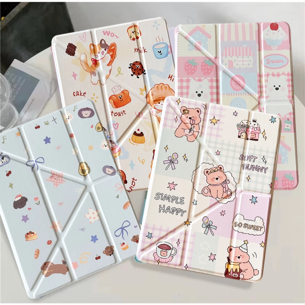 017.เคสฝาพับ สำหรับ Samsung Galaxy Tab S6 lite/Tab A7 lite/Tab A11 A9 Plus S7 S8 S9 S10 FE S9FE มีช่องใส่ปากกา เคสหนัง
