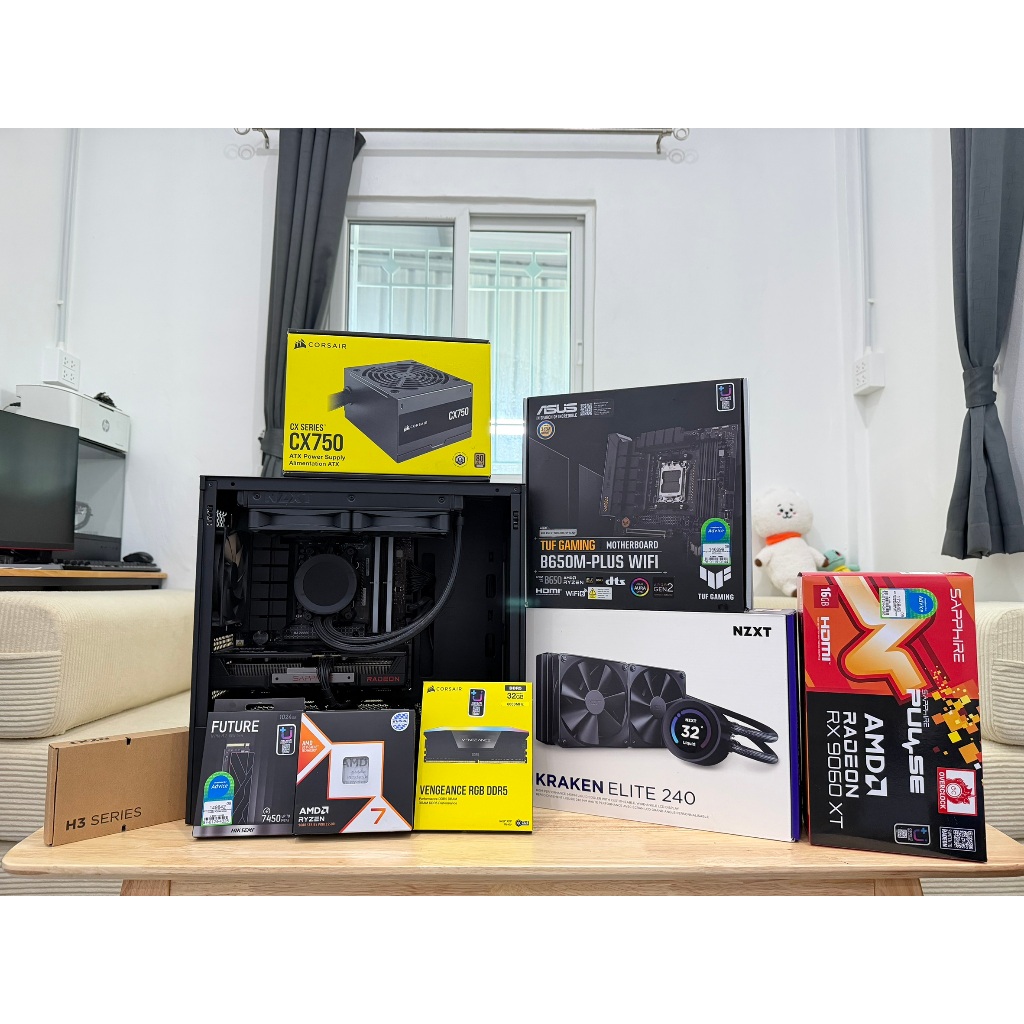 COMSET / 9800X3D + B650M WIFI + RAM DDR5 32/6000mhz + M.2 1TB + PSU750W + NZXT KRAKEN ELITE 240 LCD 