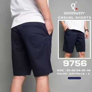 GOODWIN - 9756 CASUAL SHORTS กางเกงขาสั้นเอวขอบผู้ชาย ผ้ายืด สีพื้น