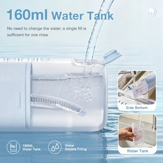 Airuidu CF550 ไหมขัดฟันพลังน้ํา Portable Oral Irrigator Water Flosser IPX7 ความเข้มจะค่อยๆ เพิ่มขึ้นภายใน 3 วินาที
