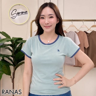 Serene's Choice เสื้อยืด คอกลม คอซ้อน แขนซ้อน ทูโทน เข้ารูป ปักโลโก้ Ringer Tee