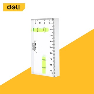 Deli วัดระดับน้ำ เครื่องวัดระดับน้ำแบบใส เครื่องวัดระดับน้ำอะคริลิค สเกลแม่นยำ 100มม. Spirit Level
