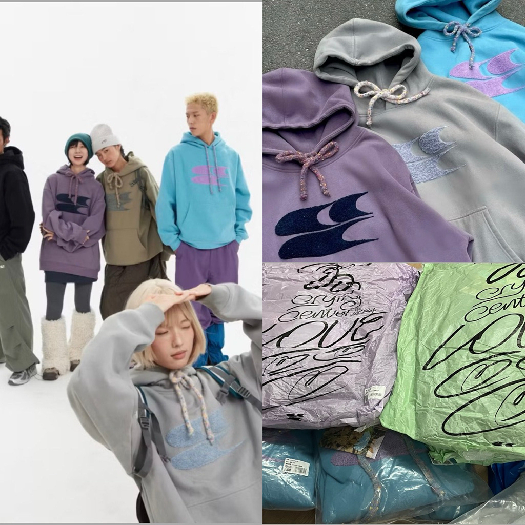 CryingCenter แท้💯💯|มือ1 แพ็คถุงจากช็อปพร้อมส่งค่ะ เสื้อฮู้ด มีกระเป๋า ผ้าดีอุ่นดีค่ะ❄️ใช้โค๊ดป้ายเหลือง + ส่งฟรีได้ค่ะ
