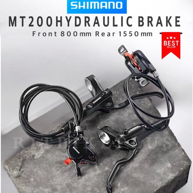 ชุดดิสก์เบรคจักรยาน SHIMANO BR-MT200 BR MT200 สีดำ สายยาว หน้า 800mm. หลัง 1,550mm.(ไม่มีกล่อง)