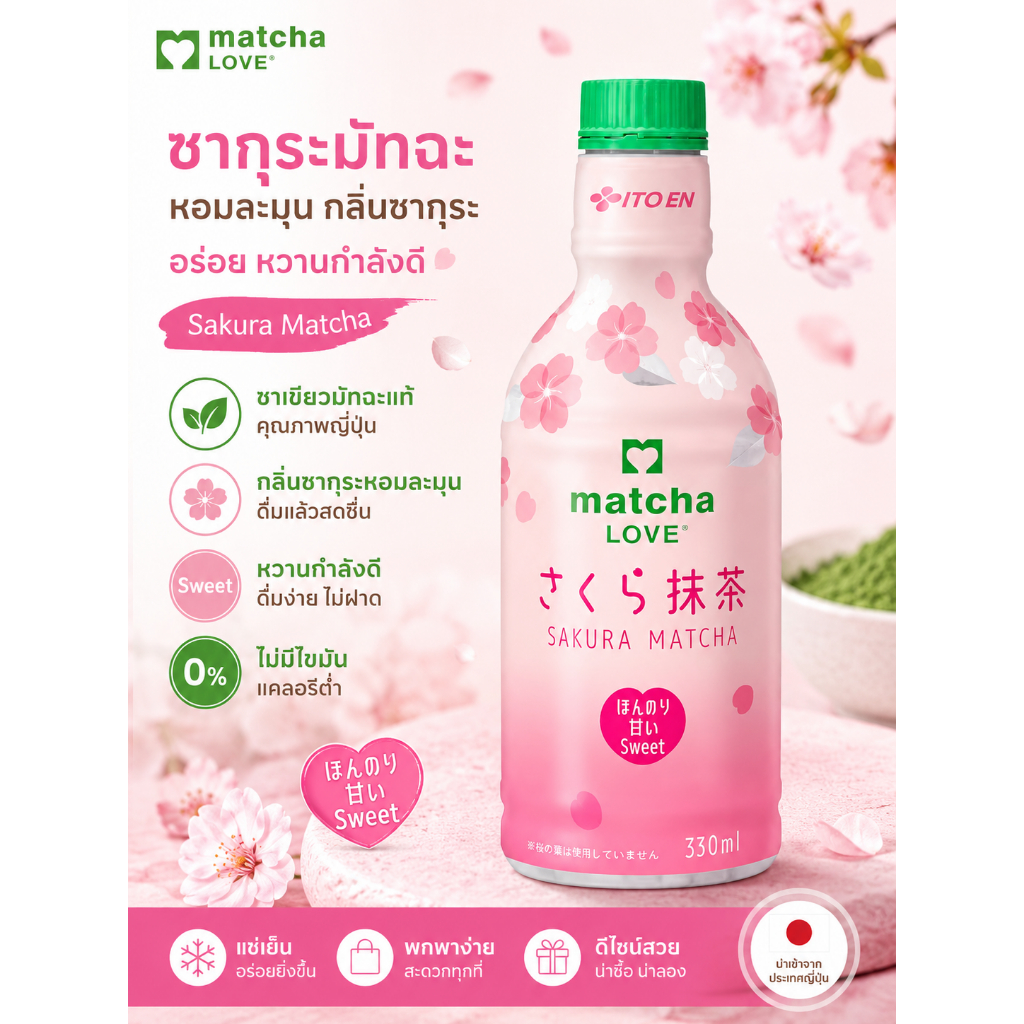 🌸Itoen Matcha Love Sakura 🌸 พร้อมดื่ม