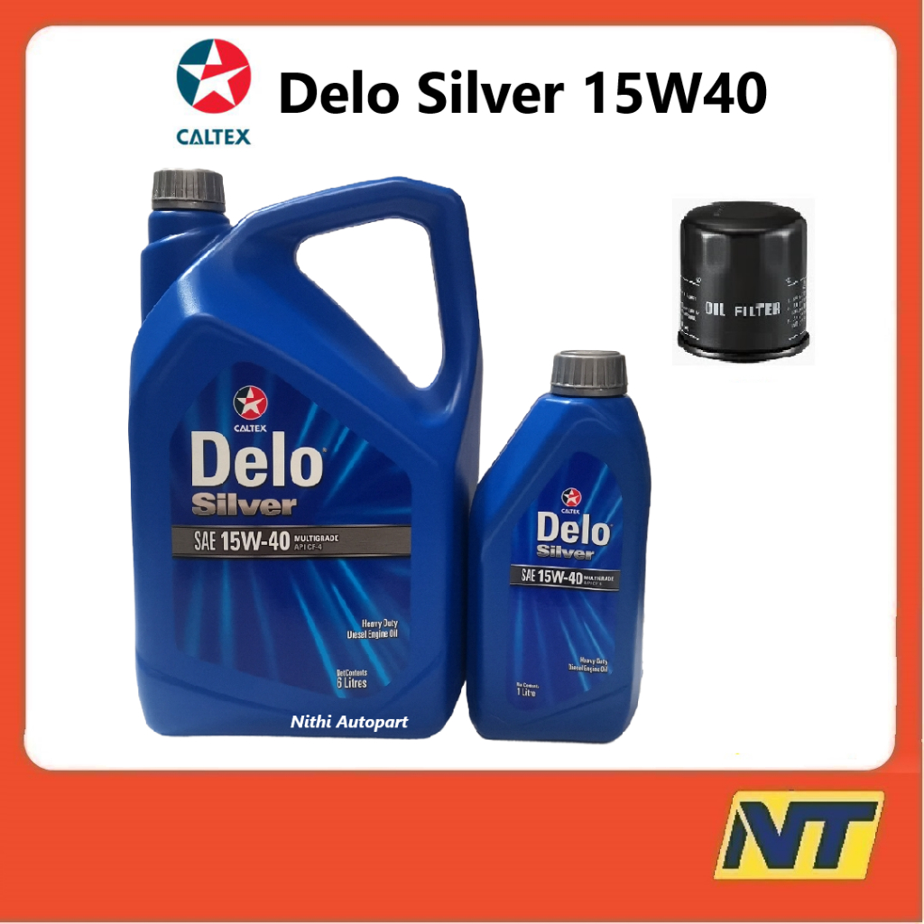 น้ำมันเครื่อง Caltex คาลเท็กซ์ เดโล่ ซิลเวอร์ Delo Silver 15W-40 15W40 6+1 ลิตร