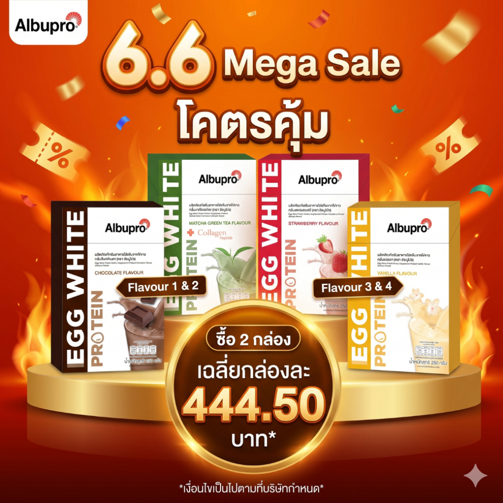 {โปรแรง} 6.6 ซื้อ 2 กล่อง ลดแรง แพ็คเกจใหม่ Albupro โปรตีนจากไข่ขาว