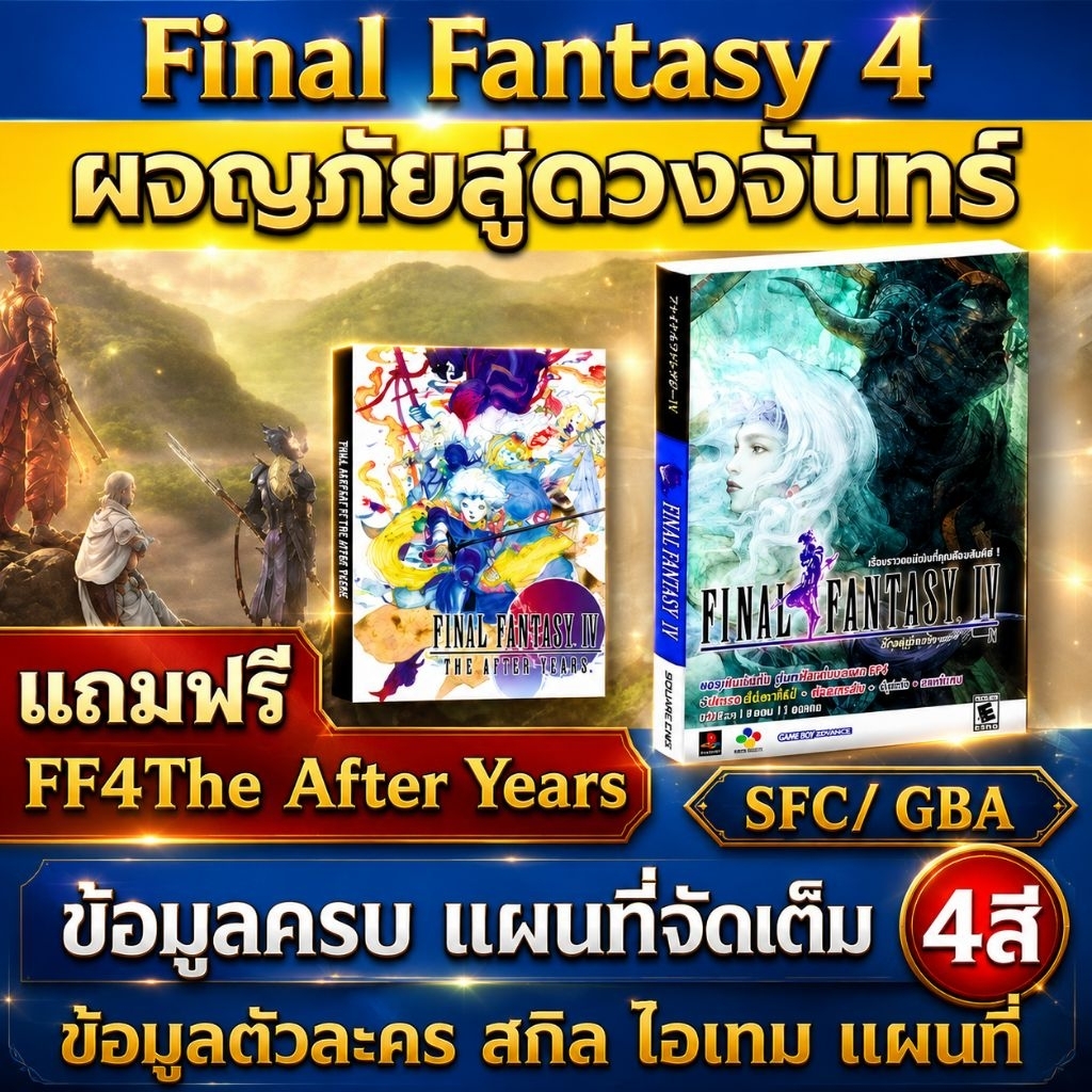 บทสรุปเกมภาษาไทย Final Fantasy 4 ไฟนอล แฟนตาซี 4 สีสี่ทั้งเล่ม ฟรี After Years