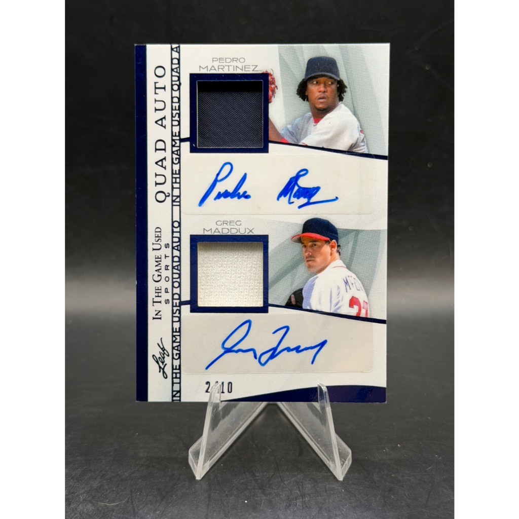 การ์ดเบสบอลลายเซ็นผ้า 4 ตำนานพิทเชอร์ 2025 Leaf In The Game Used Quad Auto 2/10 (#IG4-4)