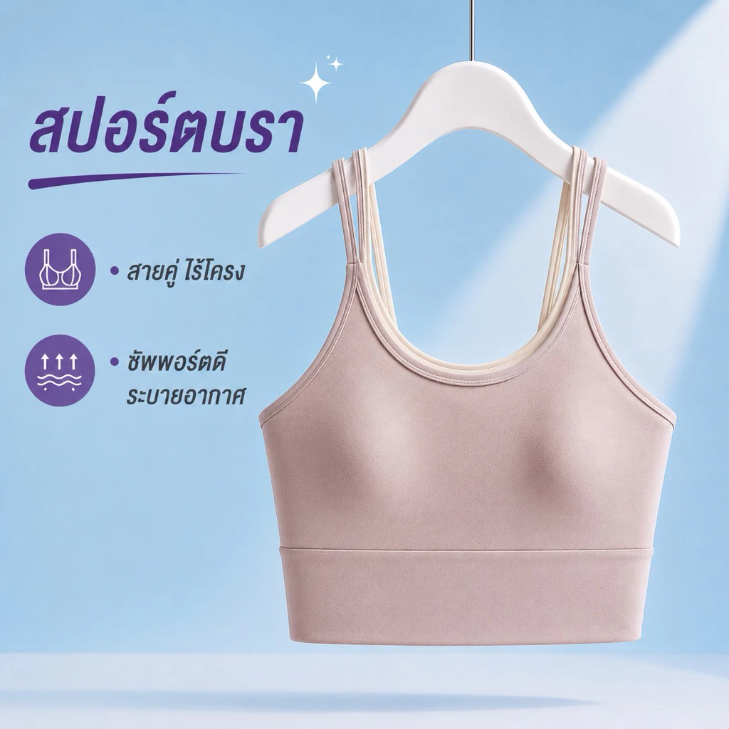 Palyo สปอร์ตบรากันกระแทก ซัพพอร์ตดี ระบายอากาศ ใส่สบาย สำหรับวิ่ง ฟิตเนส โยคะ ไร้โครง #006
