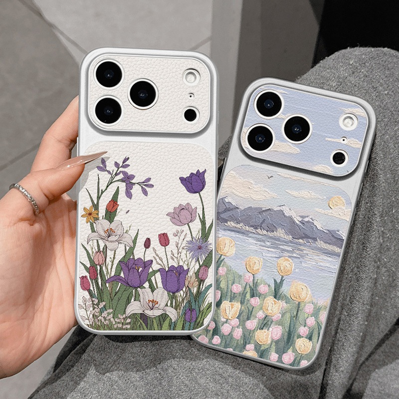เหมาะสําหรับ 13promax เคสโทรศัพท์หรูหราหนังหนัง iPhone 17 16 15 14 13 12 11 Pro Max รวมทุกอย่างกันกระแทกกรณี