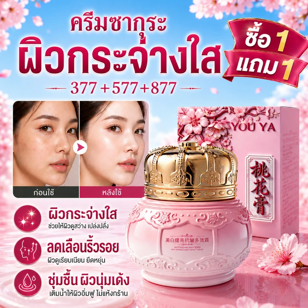 You Ya Whitening Brightening Anti-Wrinkle Multi-Effect Cream Face Cream Beauty Beauty Firming ลบ Peach Blossom Cream