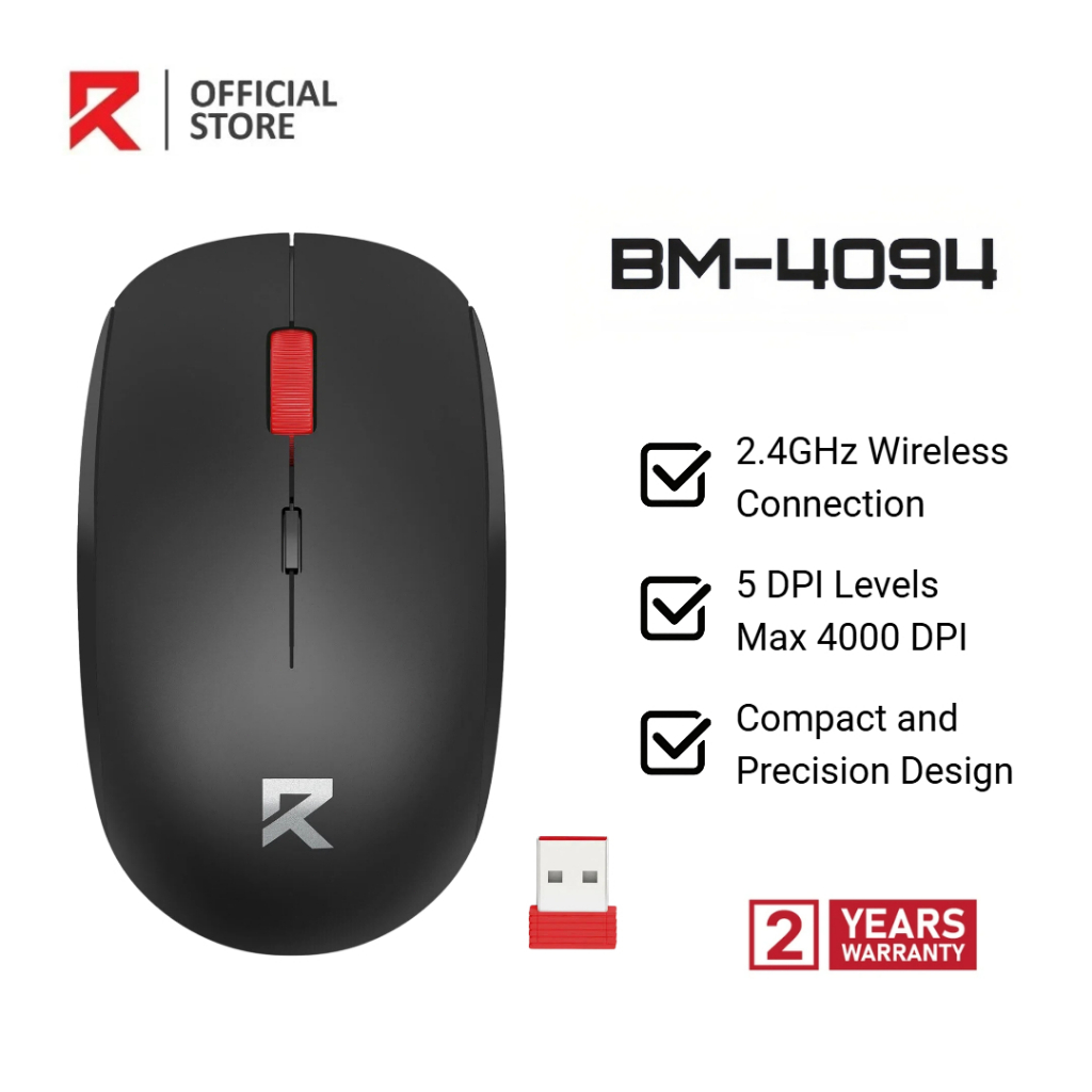 Redragon BM-4094/BM-4051/BM-2995 RGB เมาส์สํานักงานไร้สายการออกแบบตามหลักสรีรศาสตร์อายุการใช้งานแบตเตอรี่ยาวนานความทนทาน