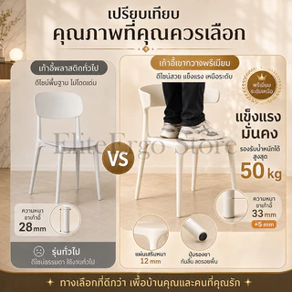 Reflexe เก้าอี้ เก้าอี้พลาสติก เก้าอี้มีพนักพิง เก้าอี้กินข้าว วางซ้อนกันได้ ประหยัดพื้นที่ วางซ้อนกันได้