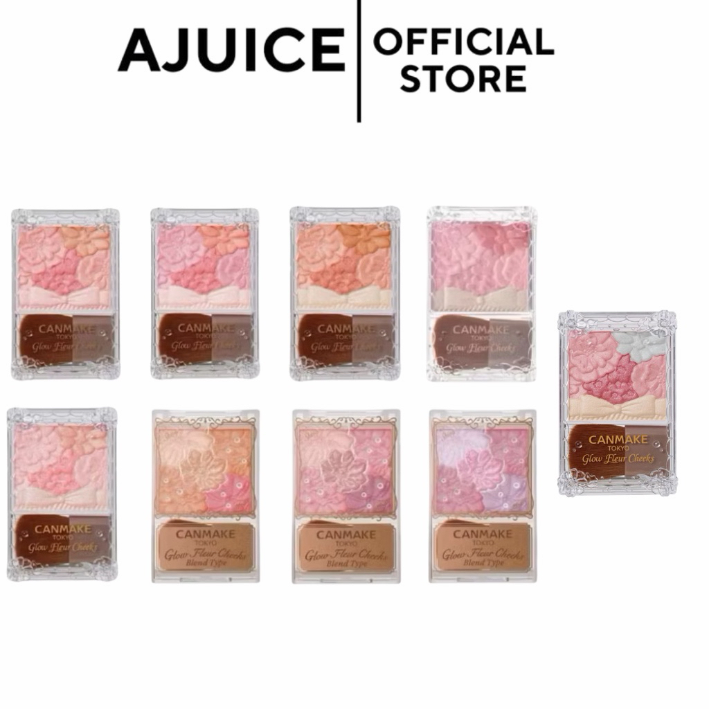 สี19เข้าใหม่‼️ฉลากญี่ปุ่น🇯🇵CANMAKE Glow Fleur Cheeks บลัชออนเนื้อฝุ่นโปร่งแสง บรัสแคนเมค