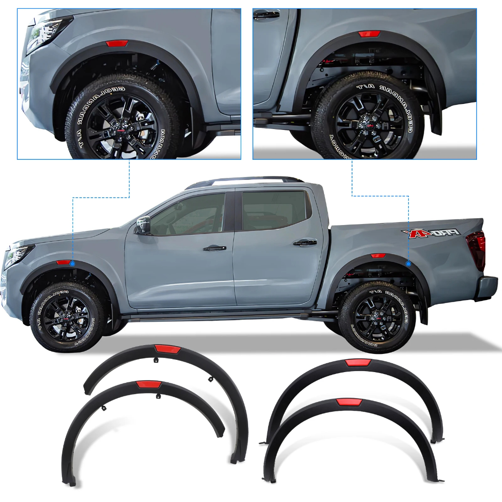 NP300 คิ้วล้อรถ ล้อโค้งตกแต่งรถยนต์ สีดำ For Nissan NAVARA NP300 2016-2024