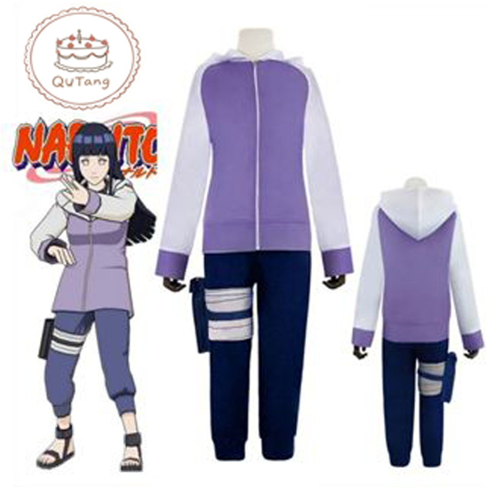 อนิเมะ คอสเพลย์Hinata Hyugaชุดคอสเพลย์ กางเกงเสื้อแจ็คเก็ตสีม่วง ปาร์ตี้ฮัลโลวีน ชุดผู้หญิง