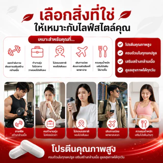 โปรตีนไข่ขาว ทานแบบแคปซูล ง่ายเร็วสะดวก 5 กล่อง (150 แคปซูล)