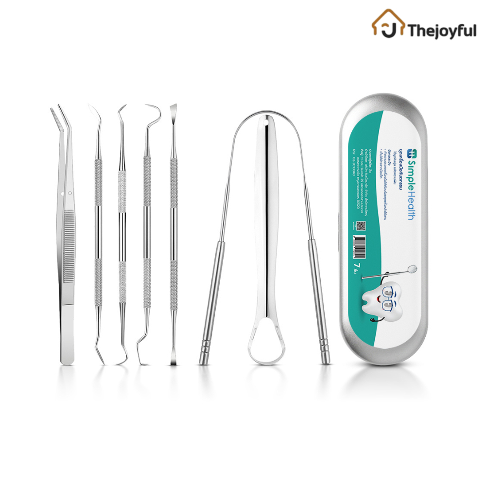 Thejoyful ชุดขูดหินปูน อุปกรณขูดหินปูนในช่องปาก พร้อมกล่อง kit oral tools ขจัดคราบเหลือง จับถนัดมือ ใช้งานง่ายที่บ้าน