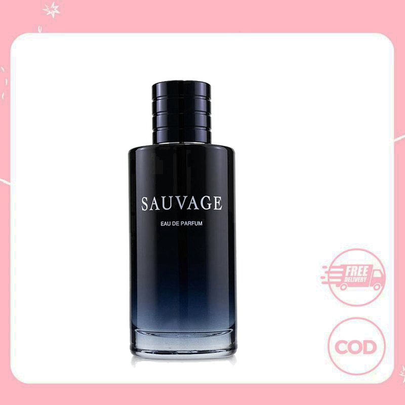 Sauvage EDT/EDP 100ML | กลิ่นหอมดุดัน ทรงพลัง สไตล์ธรรมชาติ | ขวดทรงเหลี่ยมสีน้ำเงินเข้ม ฝาหมุนเกลียวดำ