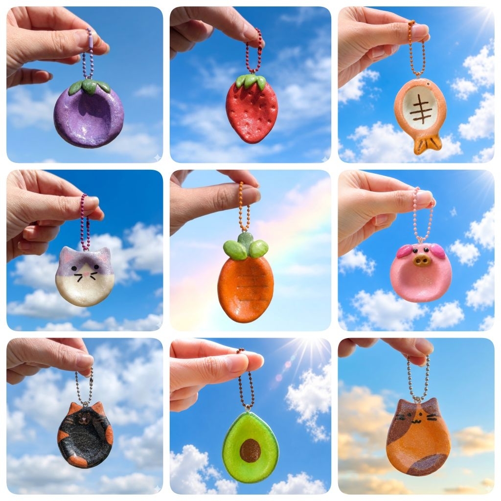 Worry Stones V.4 หินคลายกังวล ทำจากดินเยื่อกระดาษ เคลือบเงาและเคลือบชิมเมอร์ น่ารัก รุ่นประหยัด
