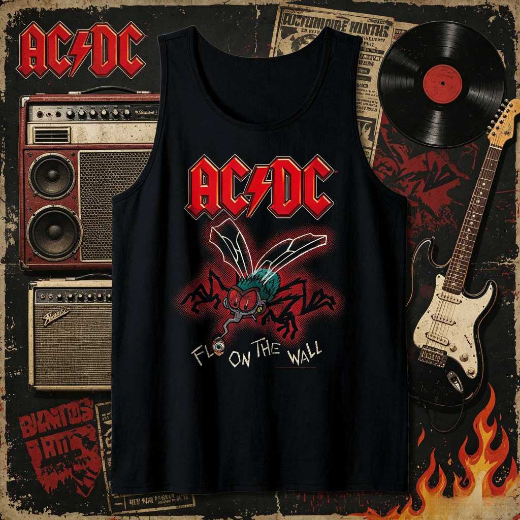 เสื้อกล้ามผ้าฝ้าย 100% ลายวง AC/DC Fly on the Wall สไตล์ร็อควินเทจ แฟชั่นอเมริกัน ใส่ได้ทั้งชายหญิง 