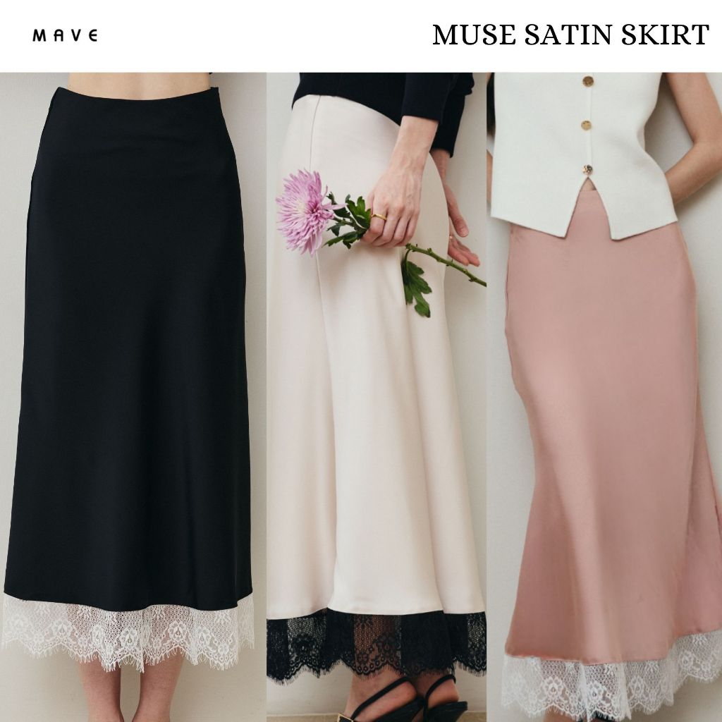 MAVE กระโปรง รุ่น Muse สี IVORY,OREO,PETAL BLUSH