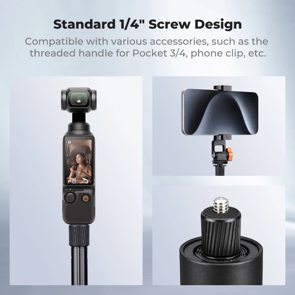 K&F CONCEPT Quick-Release ไม้เซลฟี่ 1.68m tripod Auto-Open&Close for Insta360 X5/OSMO 360/Pocket 3/4 thumbnail 6