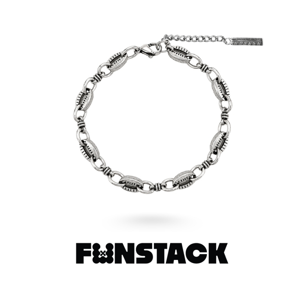 FUNSTACK สร้อยข้อมือ All Day Stack Coffee Bean Silver Stainless Steel