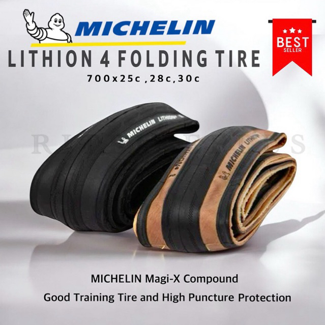 New2025 ยางนอกเสือหมอบ MICHELIN LITHION4 700x25,700x28 สีดำและสีClassic สินค้าบริษัท