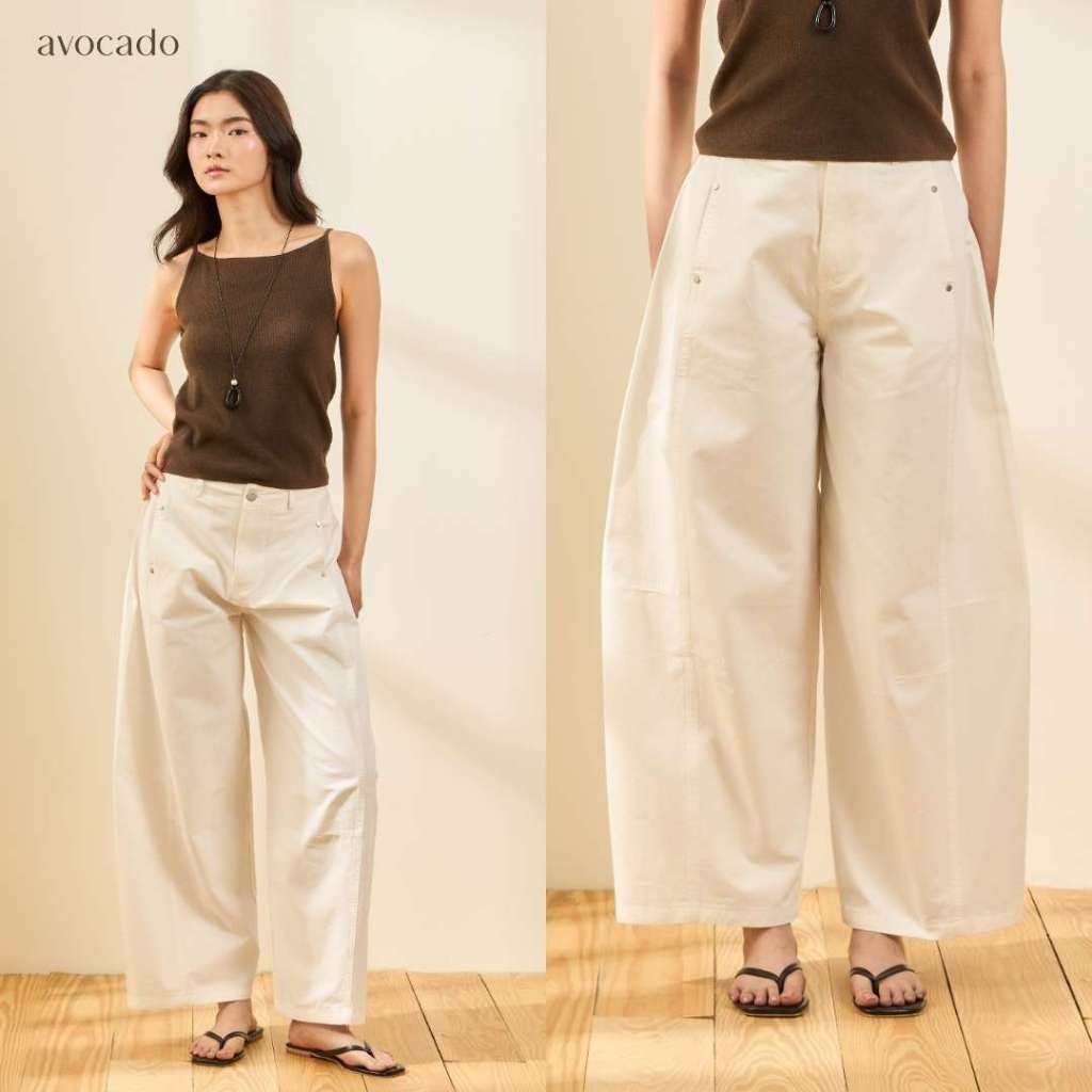 avocado - Scenary Trousers กางเกงขายาวทรงบาเรล เนื้อผ้า Cotton 100% I มีไซส์ S-XL