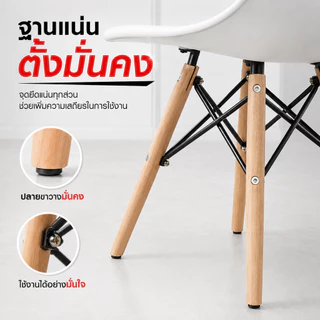 LP เก้าอี้ทํางาน เก้าอี้มินิมอล สวยทันสมัย ขาไม้สีบีช ติดตั้งง่ายและเหมาะสำหรับหลายโอกา Dining chair