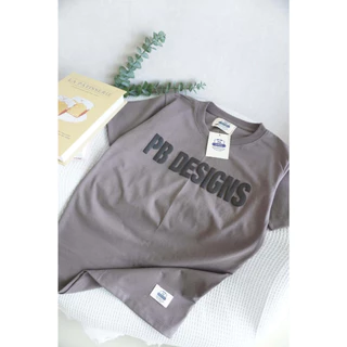 เสื้อยืดแขนสั้นPB DESIGN PB65ปั้มสกรีนนูน กำลังฮิต ผ้าคอตตอนทรงตรง คอกลม S-3XL