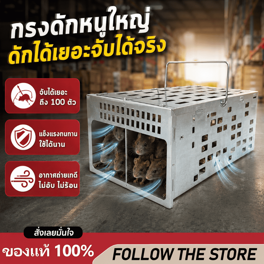 กับดักหนูสองประตู กับดักหนู กรงดักหนู ใหม่ อุปกรณ์ดักจับหนูที่มีประสิทธิภาพ กับดักและกำจัดหนูทรงพลัง แบบจับต่อเนื่องได้