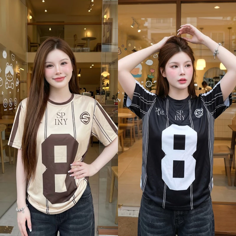 เสื้อยืดOVERSIZE เสื้อกีฬา พร้อมส่ง สกรีนลาย Y2K เสื้อคู่ ใส่ได้ทั้งชายหญิง มีไซส์ S-5XL รุ่น 3D 007