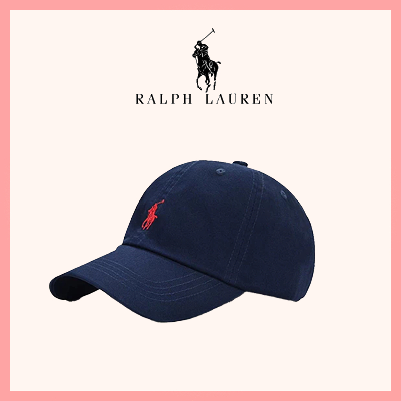 【ของแท้ 100%】หมวกเบสบอล Polo Ralph Lauren โลโก้ปักคลาสสิก หมวกกันแดด/หมวกเบสบอล (จัดส่งรวดเร็ว)