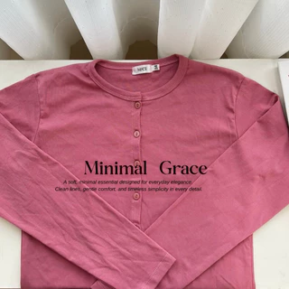 Minimal Grace เสื้อแขนยาวกระดุมหน้า ผ้ายูนิ ไม่ต้องรีด