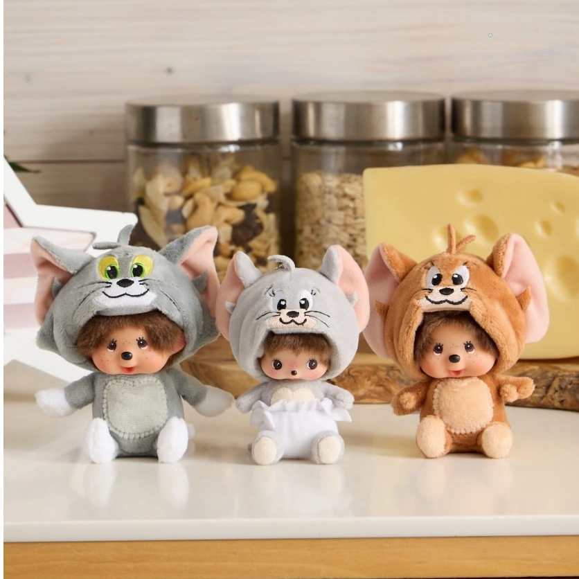 ​[พร้อมส่ง/ของแท้] พวงกุญแจมอนชิชิ Tom&Jerry / Monchhichi Bebichhichi Keychain - Baby Bonnet Series