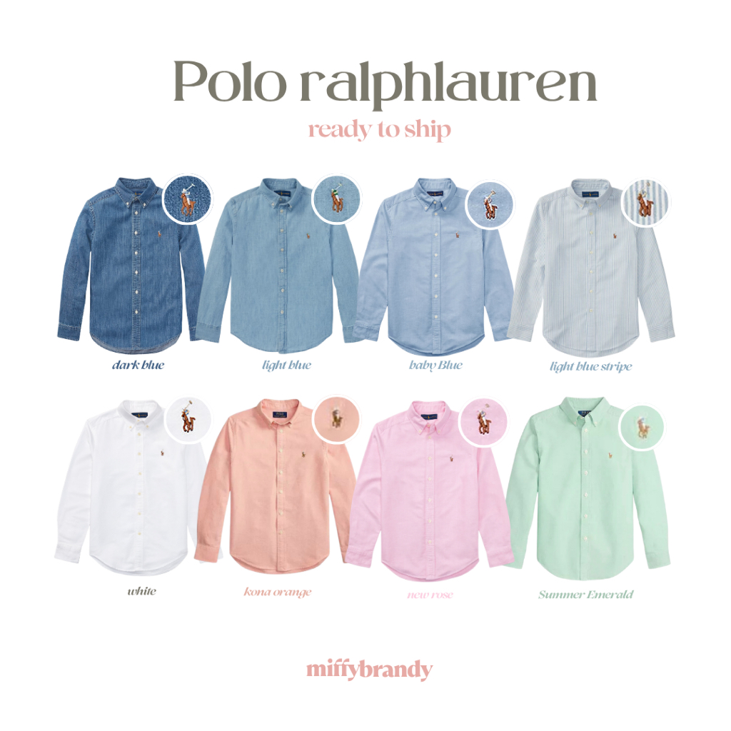 มีส่งด่วน ⚡️เสื้อเชิ้ต polo ralphlauren | the iconic oxford shirt | ของแท้ 100% 🇺🇸 นางแบบใส่ L ผ้าดีมาก ทรงสวย