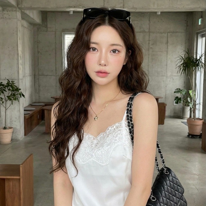 M2080 Satin Lace Camisole - สายเดี่ยวลูกไม้สุดพรีเมียม ลุคคุณหนูไฮเอนด์